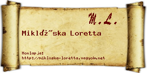 Miklóska Loretta névjegykártya